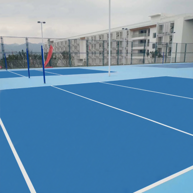 Thi công sân bóng chuyền trên nền asphalt